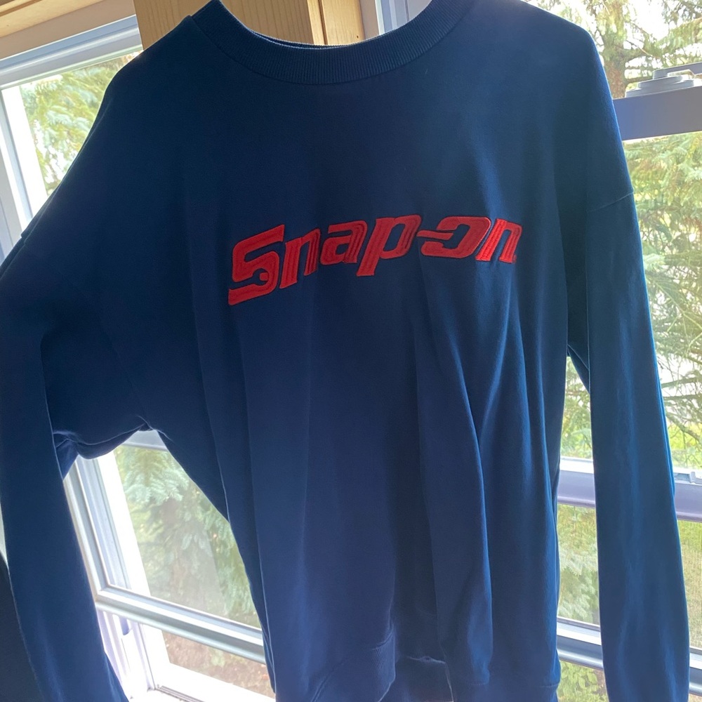 Snap-on Navy Crewneck Sweater